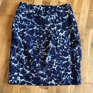 MICHAEL KORS NAVY MARBLED PENCIL SKIRT 10‎